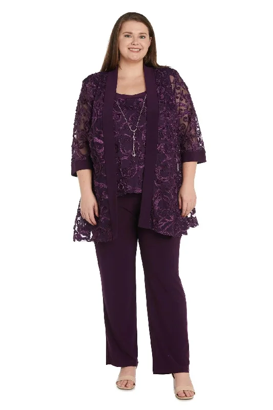 Plum 20W R&M Richards 5012W Plus Size Long Formal Pant Suit Sale