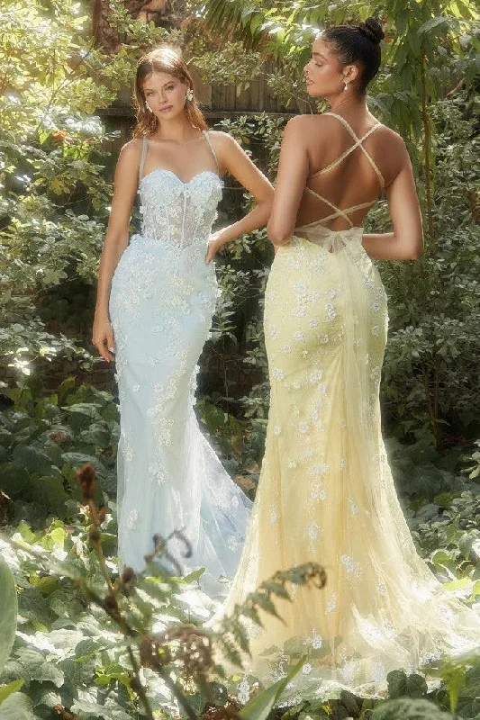 Yellow 10 Andrea & Leo A1115 Mermaid Prom Gown Sale