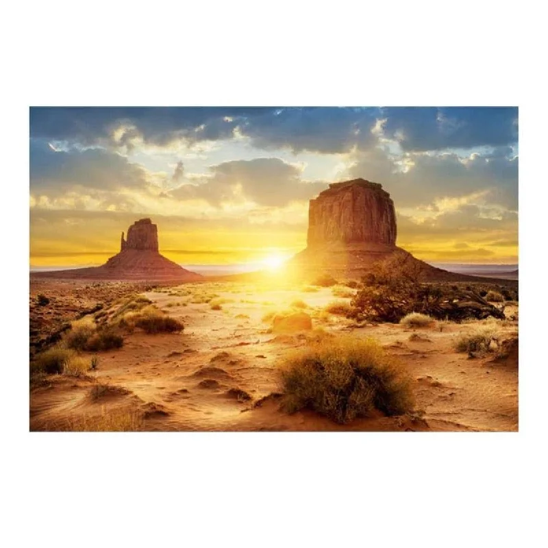 Sun Desert Adhesive Poster Aquarium Fish Tank Background Sticker Home Office Decor