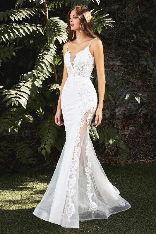 Off White 6 Cinderella Divine CD937W Mermaid Illusion Wedding Dress Sale