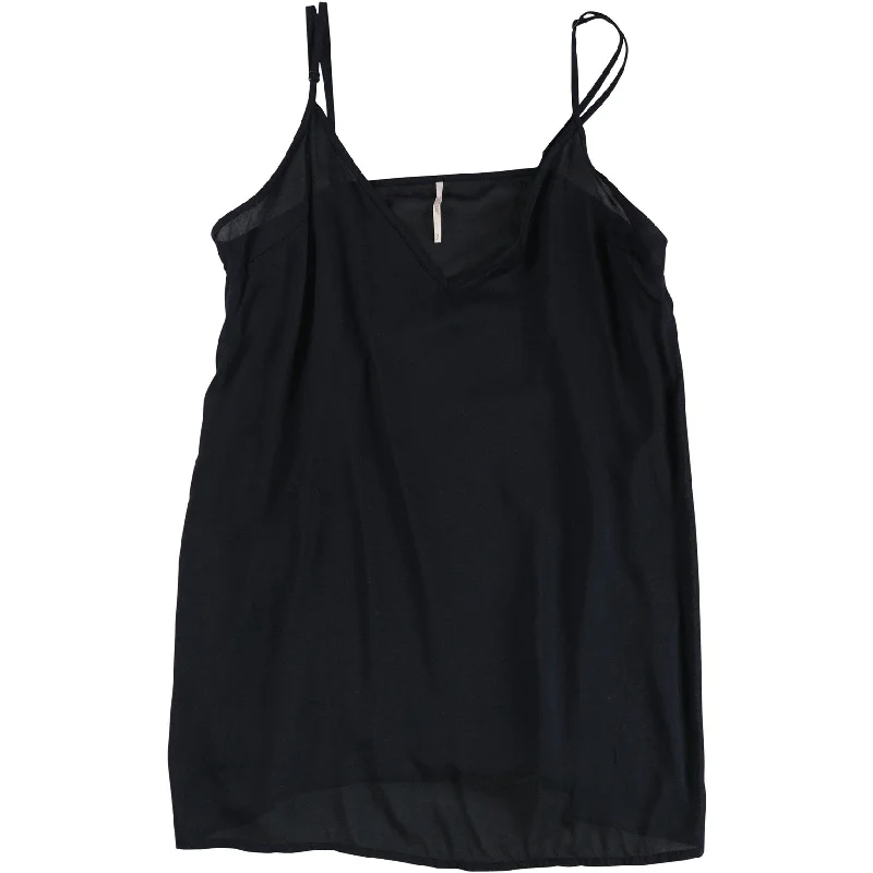 Tags Weekly Womens Sheer Solid Tank Top, Black, Small