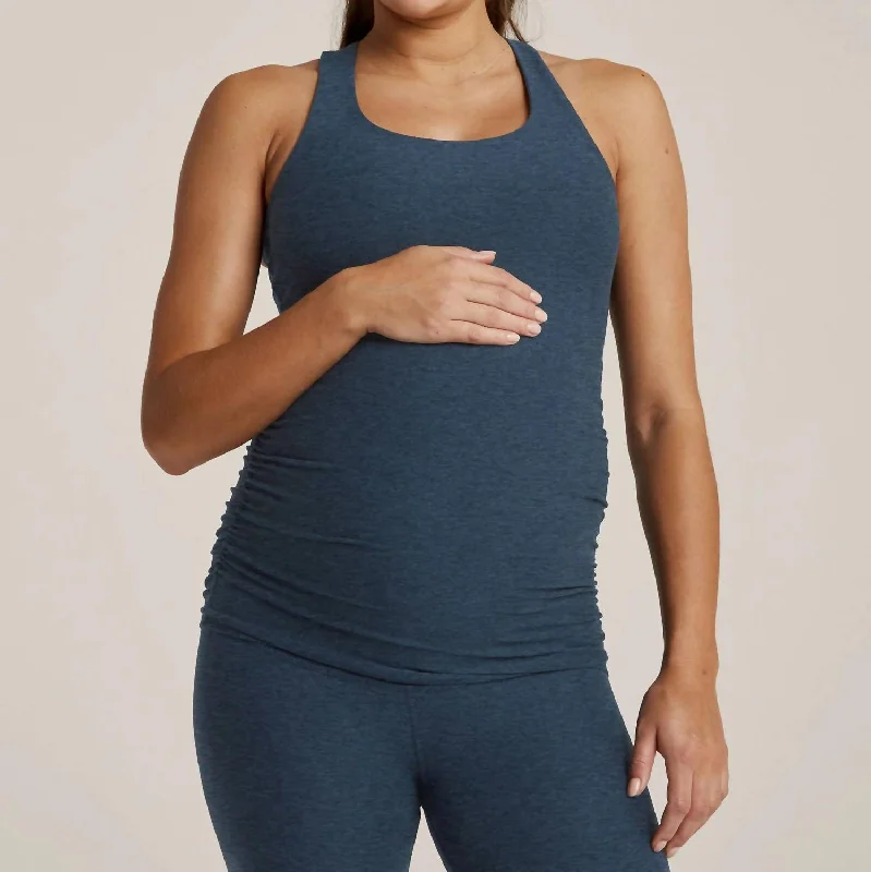 Spacedye Bases Covered Maternity Tank In Navy