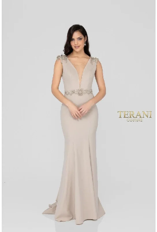 Stone 4 Terani Couture 1911E9601 Sleeveless Long Prom Dress Sale