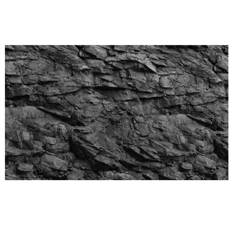 Dark Gray Rock Stone Aquarium Background Fish Tank Decorations Picture Adhesive Poster Home Office Decor