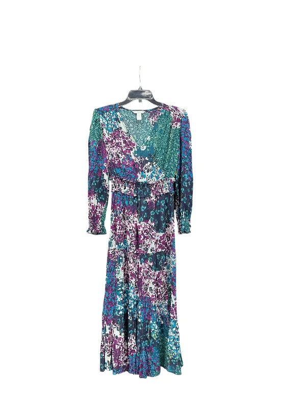 Dress Casual Midi By London Times In Blue & Purple, Size: 2