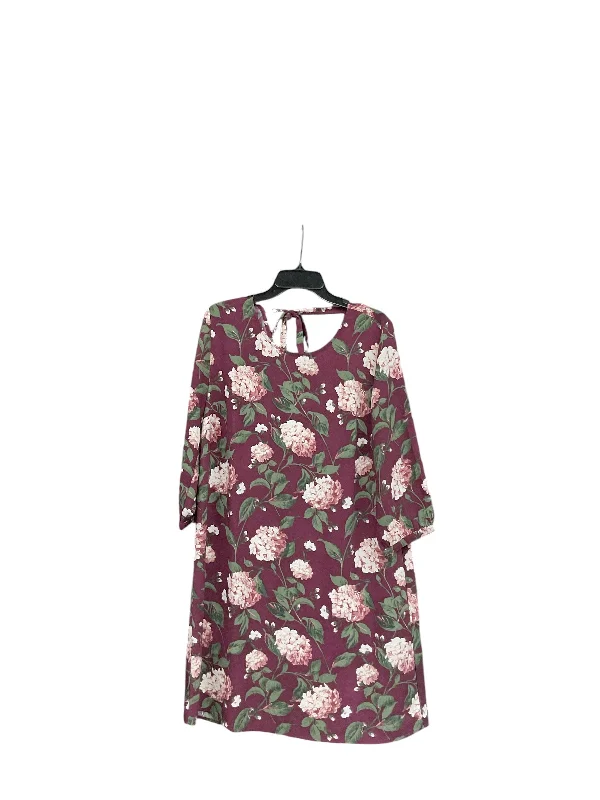 Dress Casual Midi By Loft In Floral Print, Size: L