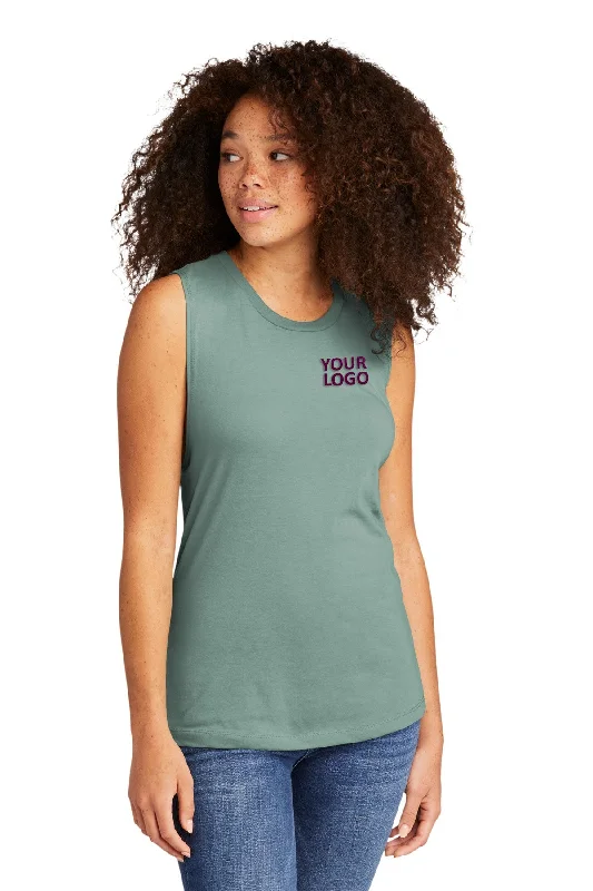 Next Level Women's Festival Customized Tank Tops, Stonewash Green