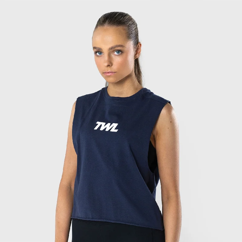 TWL - WOMEN'S SLASH CROP - MIDNIGHT NAVY/WHITE