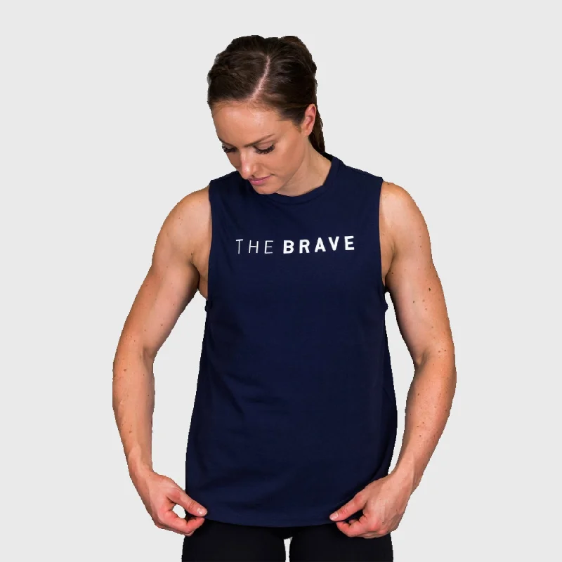 THE BRAVE - SIGNATURE WOMEN'S TANK - DARK NAVY