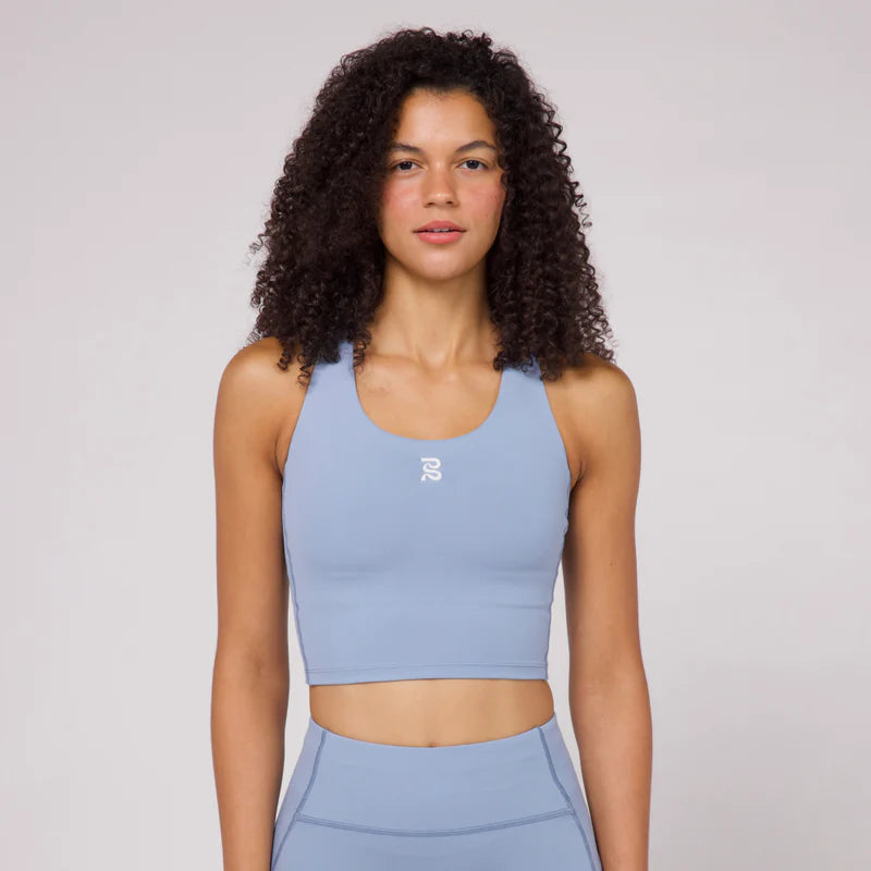 Womens Stamina™ Scoop Neck Race Crop - Smokey Blue