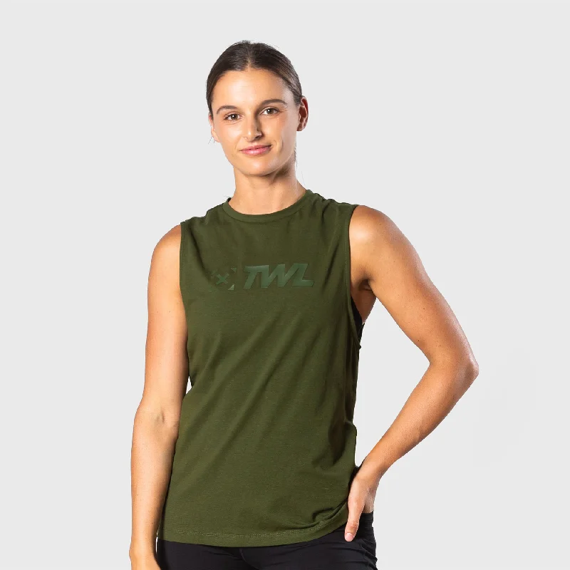 TWL - WOMEN'S EVERYDAY MUSCLE TANK - DARK KHAKI