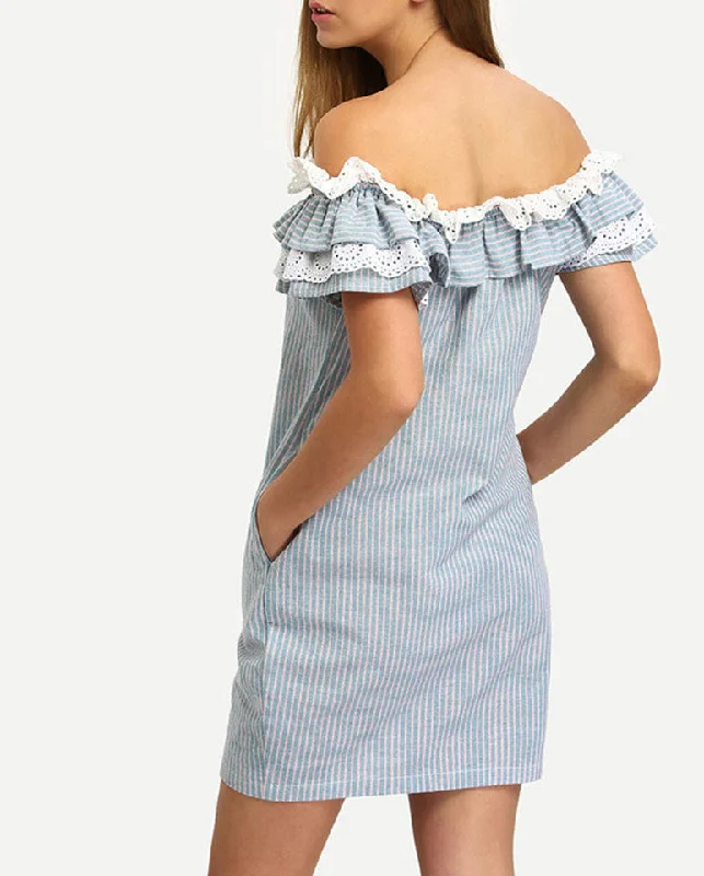 Off the shoulder frill dress