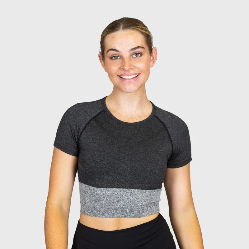 TWL - Women's Endure Seamless Crop - Black/Charcoal Marl