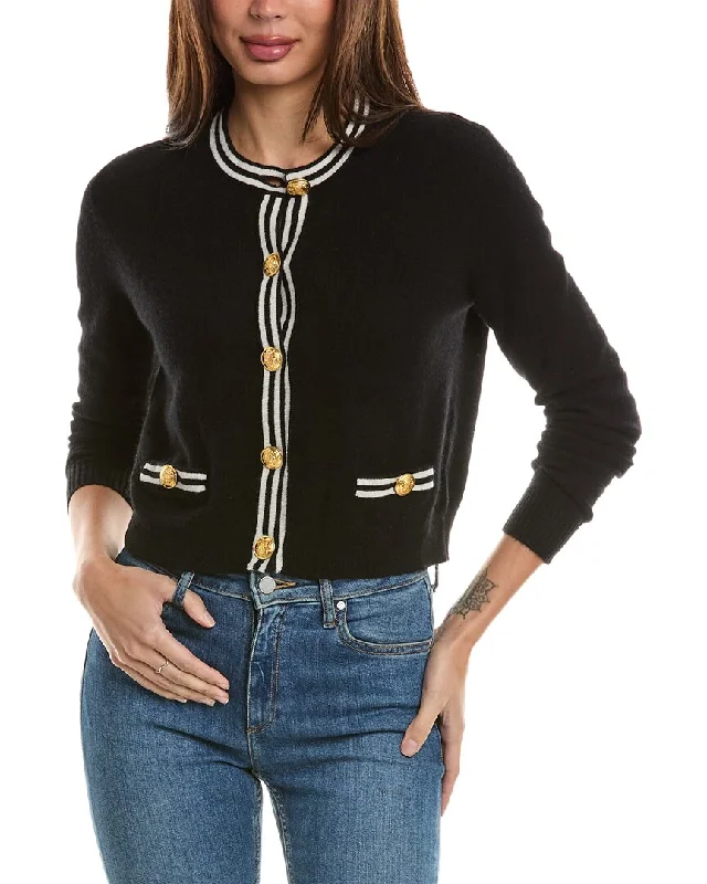 Hannah Rose Double Tipped Cropped Cashmere Cardigan