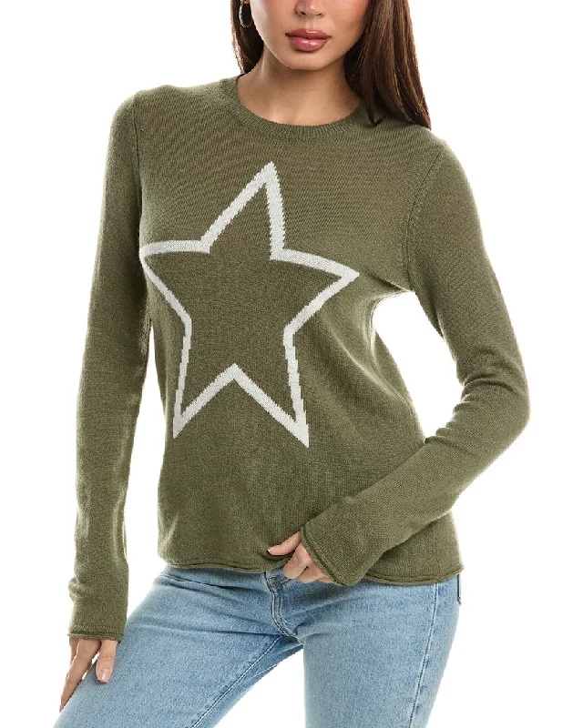 Hannah Rose Star Intarsia Wool & Cashmere-Blend Sweater