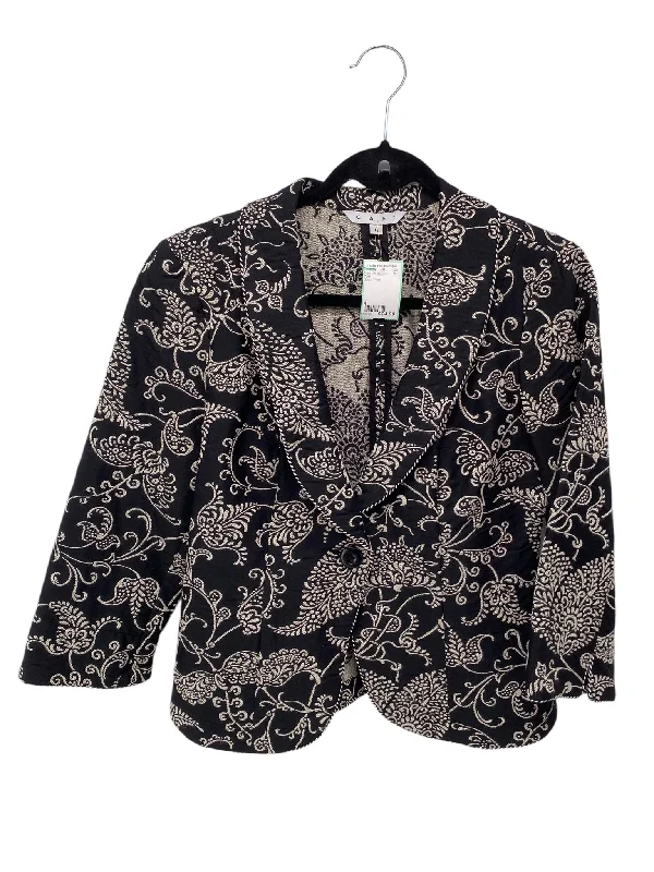 Cabi Misses Size 4 Black Print Tops Jacket