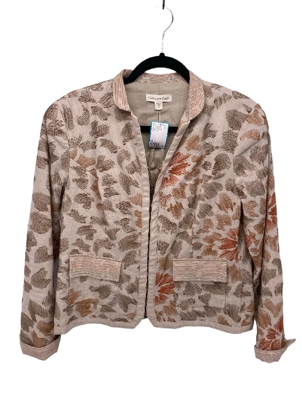 Coldwater Creek Misses Size 14 Beige Print Tops Jacket