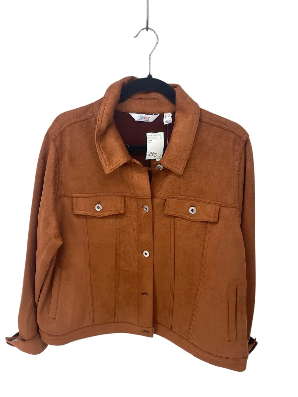 d & CO Misses Size Large Brown Tops Jacket