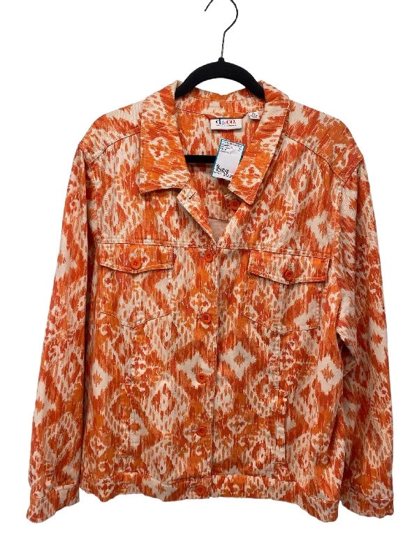 d & CO Misses Size XL Orange Multi Tops Jacket