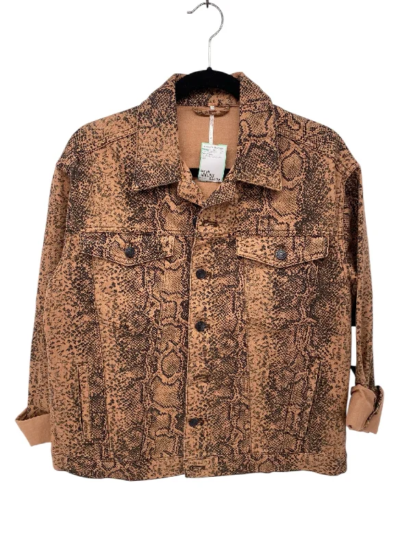 Free people Misses Size Small Tan Print New With Tags Tops Jacket