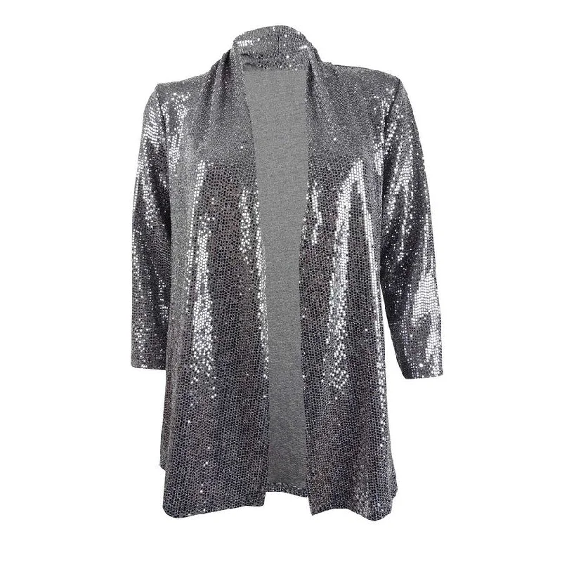 Kasper Women's Open-Front Metallic Jacket