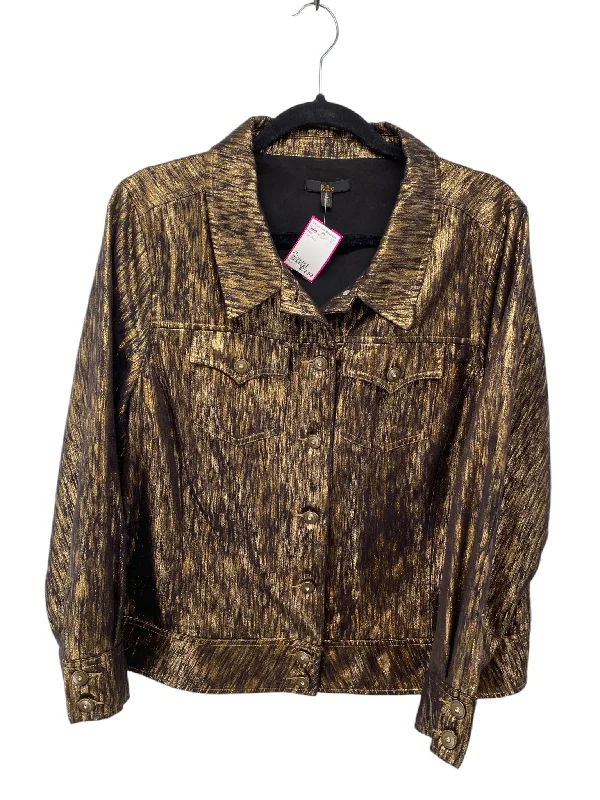 Reba Misses Size XL Gold Print Tops Jacket