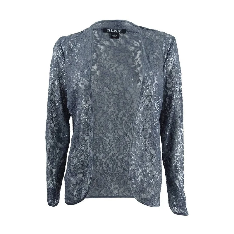 SL Fashions Women's Lace Jacket 6, Steel