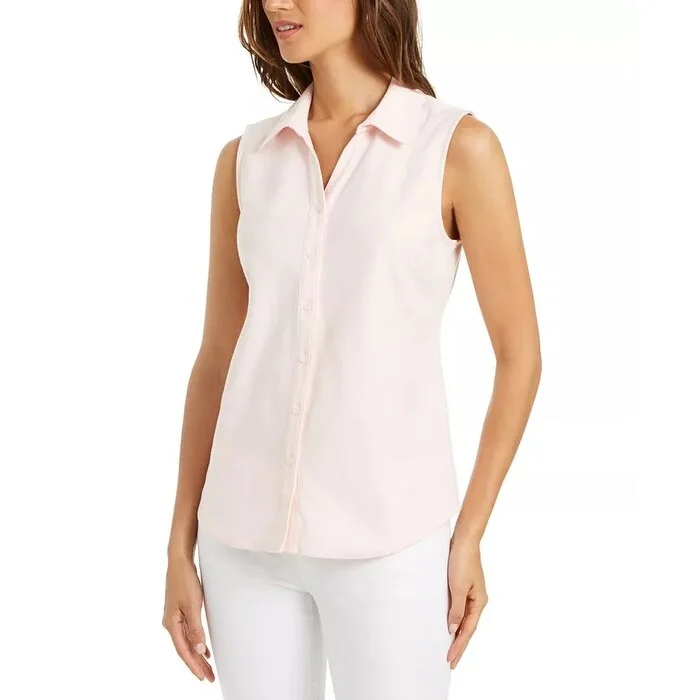 Charter Club Women's Cotton Shirt White Size 2 Petite - 2 Petite