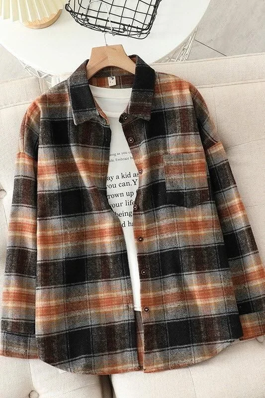 LONG SLEEVE CHECK BIG PLAID SHIRT