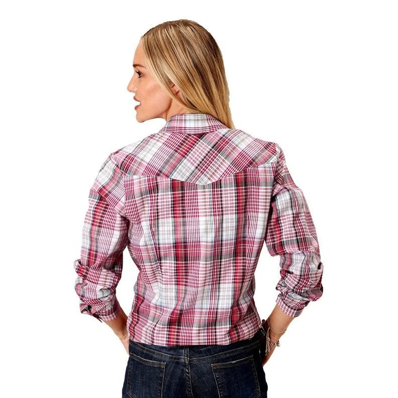 Roper Western Shirt Womens L/S Plaid Snap Red 01-050-0101-0584 RE