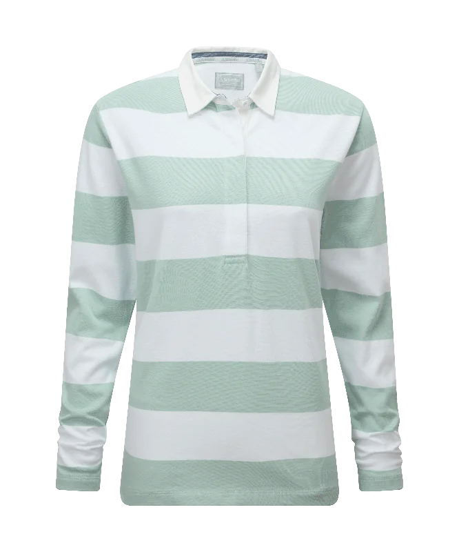 St Mawgan Rugby Shirt - Mint/White Stripe