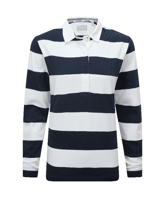 St Mawgan Rugby Shirt - Navy/White Stripe