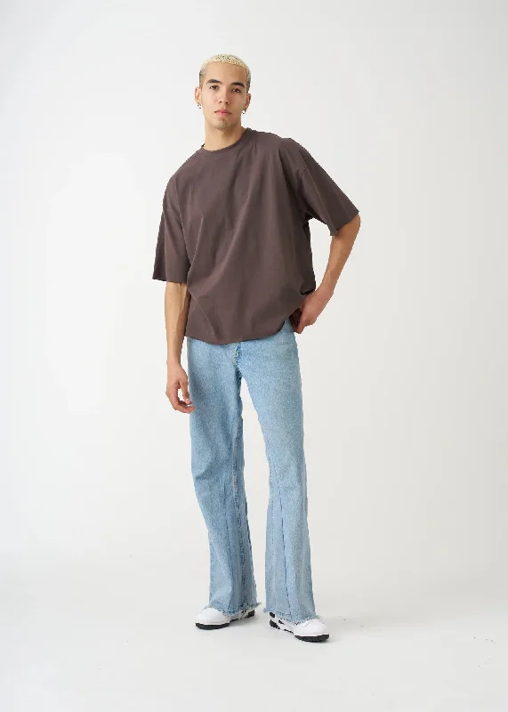 7 OZ Raw Edge Oversized Cropped T-Shirt