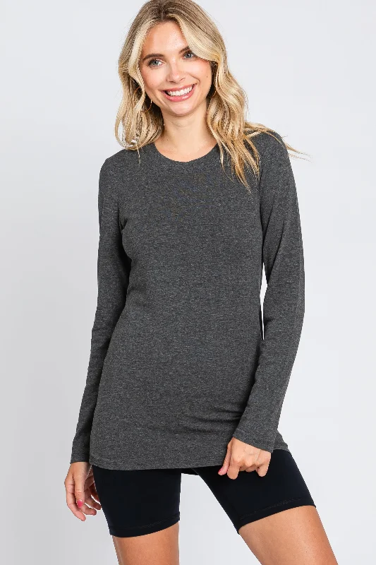 Charcoal Long Sleeve Top