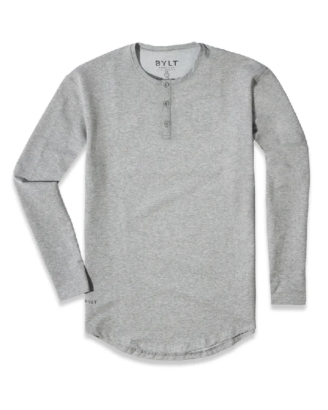 Henley Drop-Cut Long Sleeve: LUX