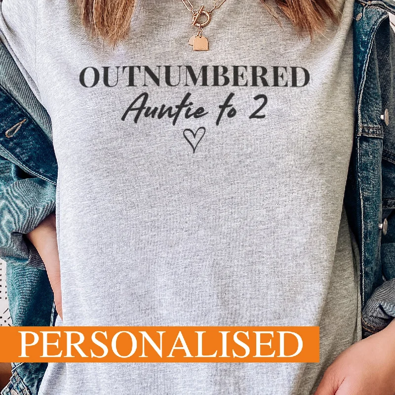 PERSONALISED Auntie Outnumbered - Womens T-Shirt - Auntie T-Shirt