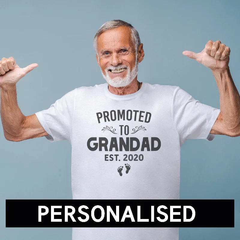 Promoted To Grandad - Mens T-Shirt - Grandad T-Shirt