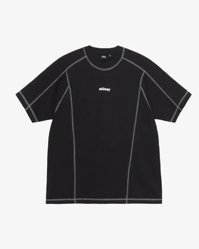 Stussy Wave Cotton Crew in Black T-Shirts