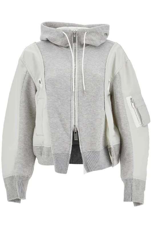 Sacai Women's Hybrid Sweatshirt With Zip And Hood