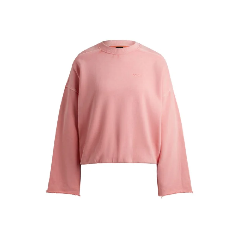 Cotton-terry sweatshirt with drawcord cuffs