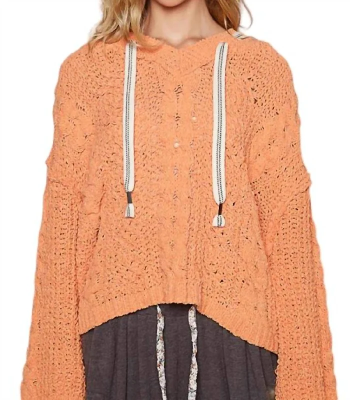 Knox Knit Hoodie In Orange