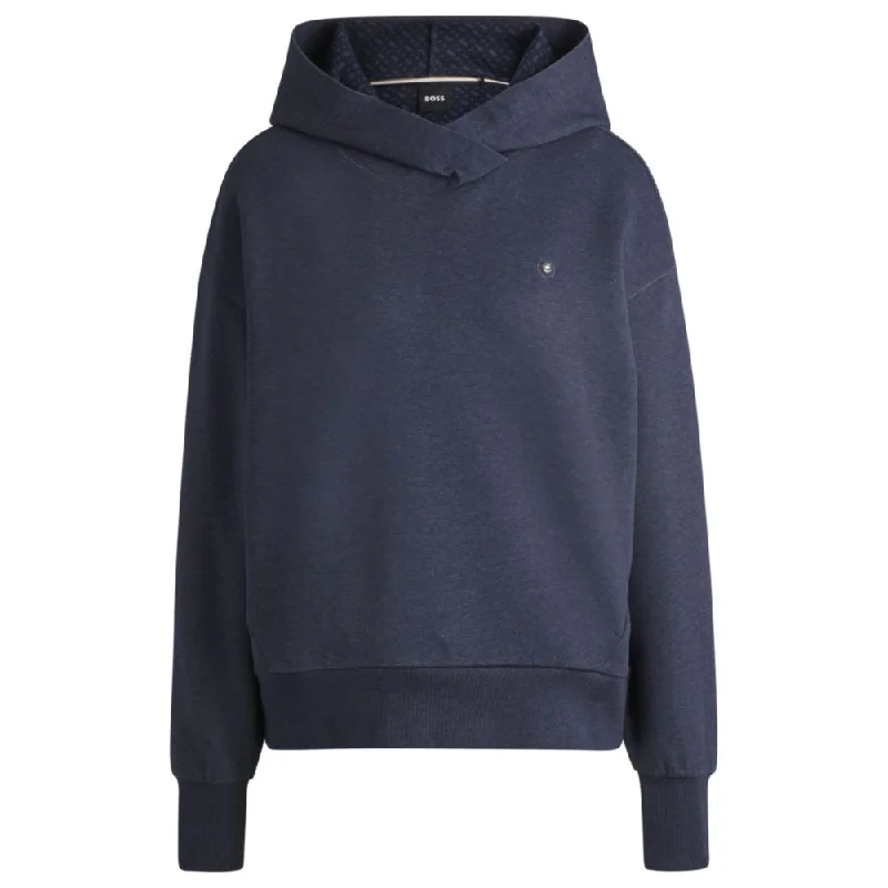 Melange-cotton hoodie with Double B monogram