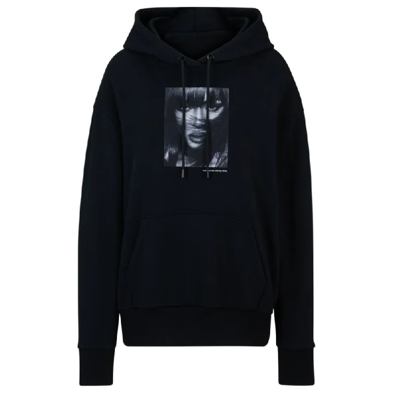 NAOMI x BOSS cotton-terry sweatshirt with ribbed trims