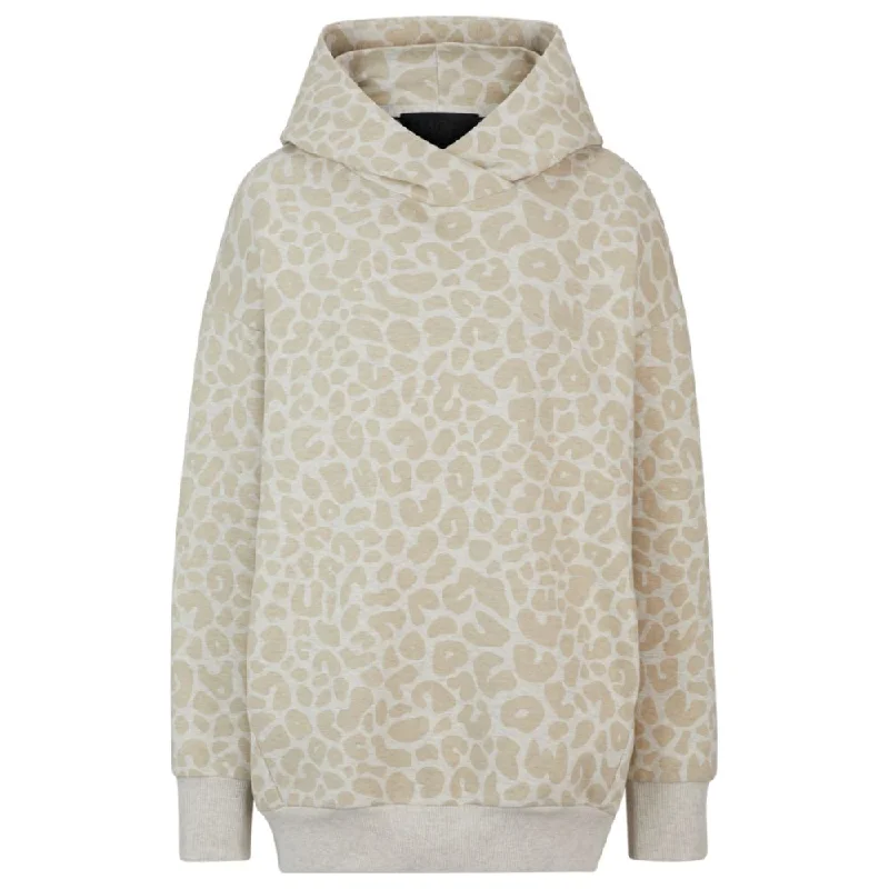 NAOMI x BOSS longline hoodie with leopard pattern