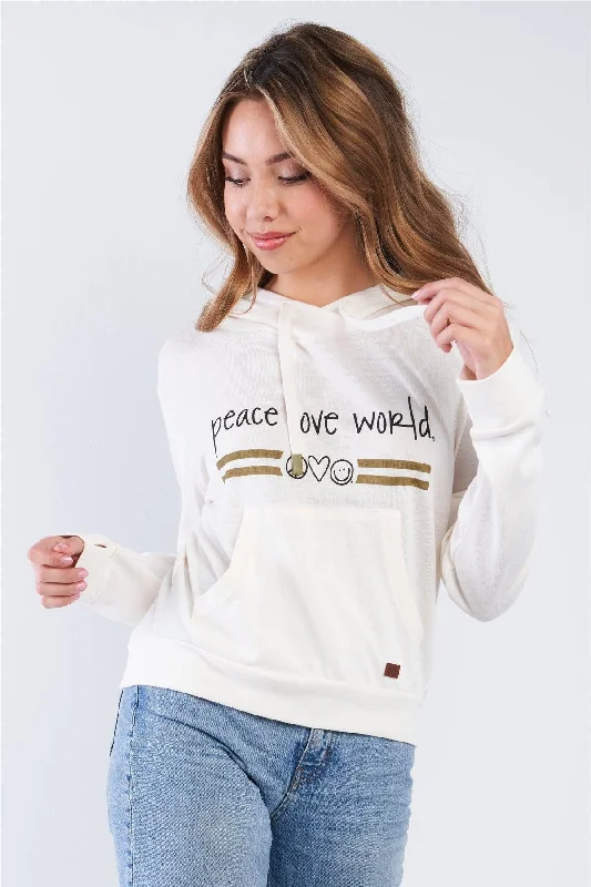 Pristine Long Sleeve "Peace Love World" Tour Hoodie Sweatshirt