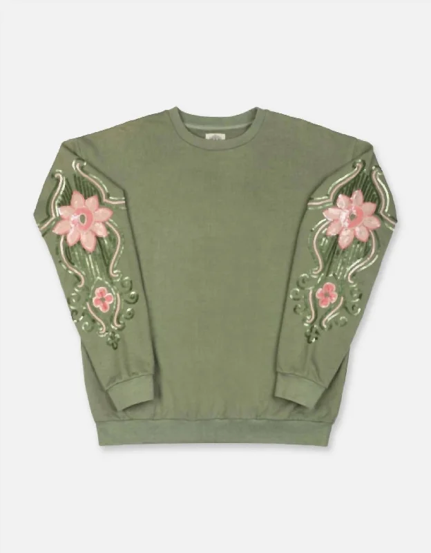 Women's Lotus Sweatshirt In Khaki