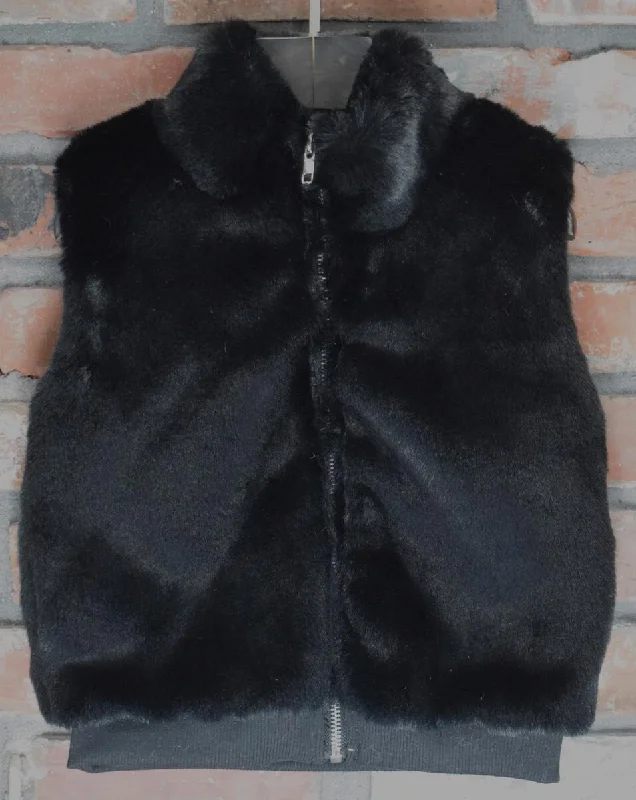 Girls Sleeveless Faux Fur Vest