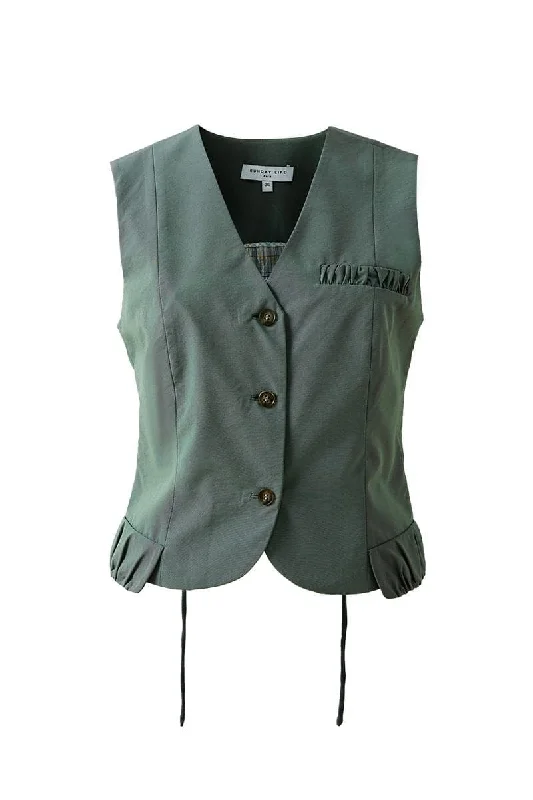 GREEN VEST WITH DETAILS