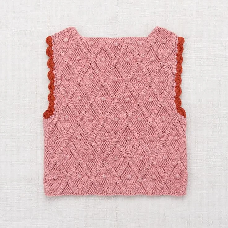 Misha & Puff Fiora Diamond Popcorn Vest - Rose Blush