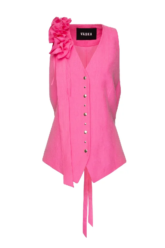 SINGLE BREASTED HOT PINK VEST